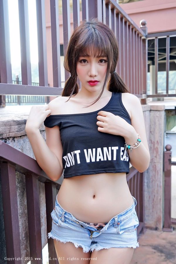 Akiki Zhu Ruomo의 "Yunman Travel Shooting"데님 핫팬츠, 얇은 명주 그물 소녀 시리즈 [TGOD Push Goddess]