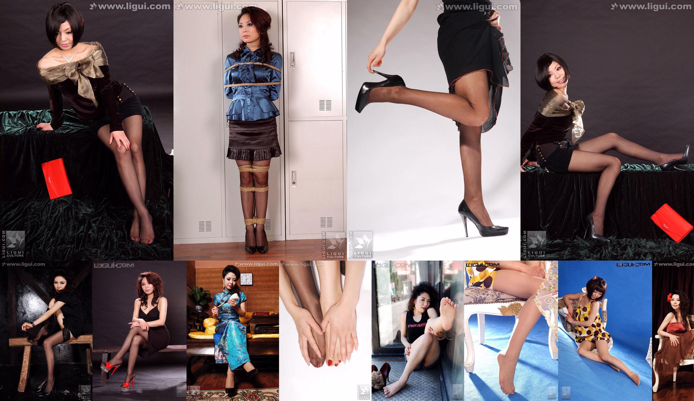 Model Bing Qing "Pemotretan Jalanan Jeans dan Stoking" [丽 柜 LiGui] Silky Foot Photo No.bc4198 Halaman 1