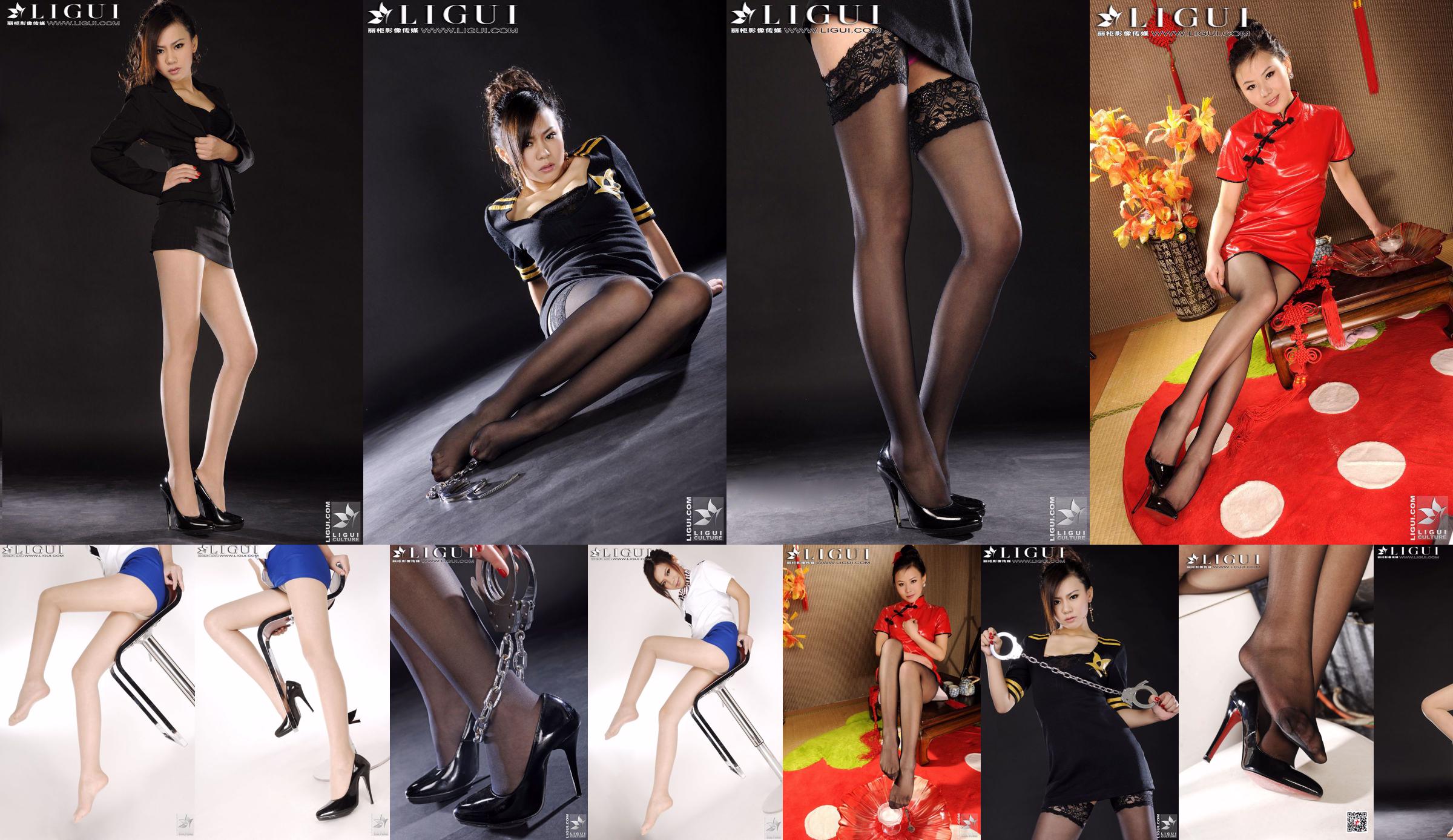 Modelo Sophie "Mujer policía de seda negra" [Li Gui Mei Shu LiGui] Hermosas piernas y pies de jade. No.5b93a0 Página 1