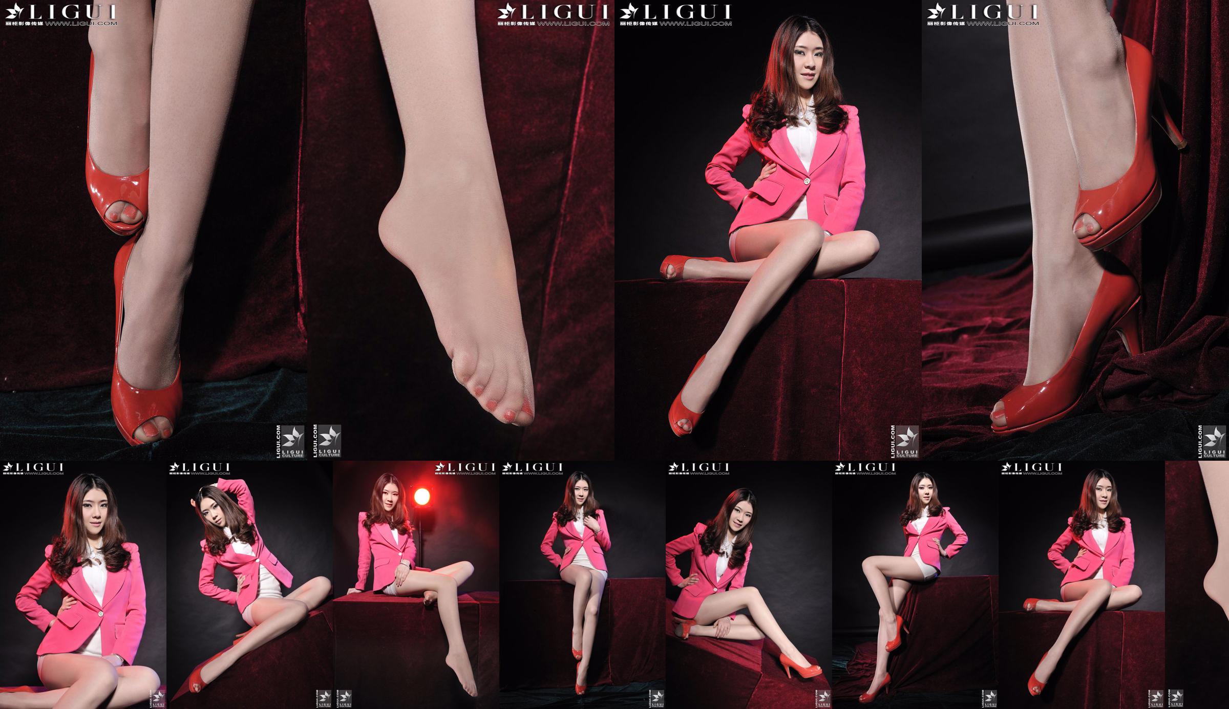 Model Chenchen "Gadis Merah Bertumit Tinggi" [丽 柜 LiGui] Gambar foto kaki dan kaki giok yang indah No.f3c461 Halaman 2