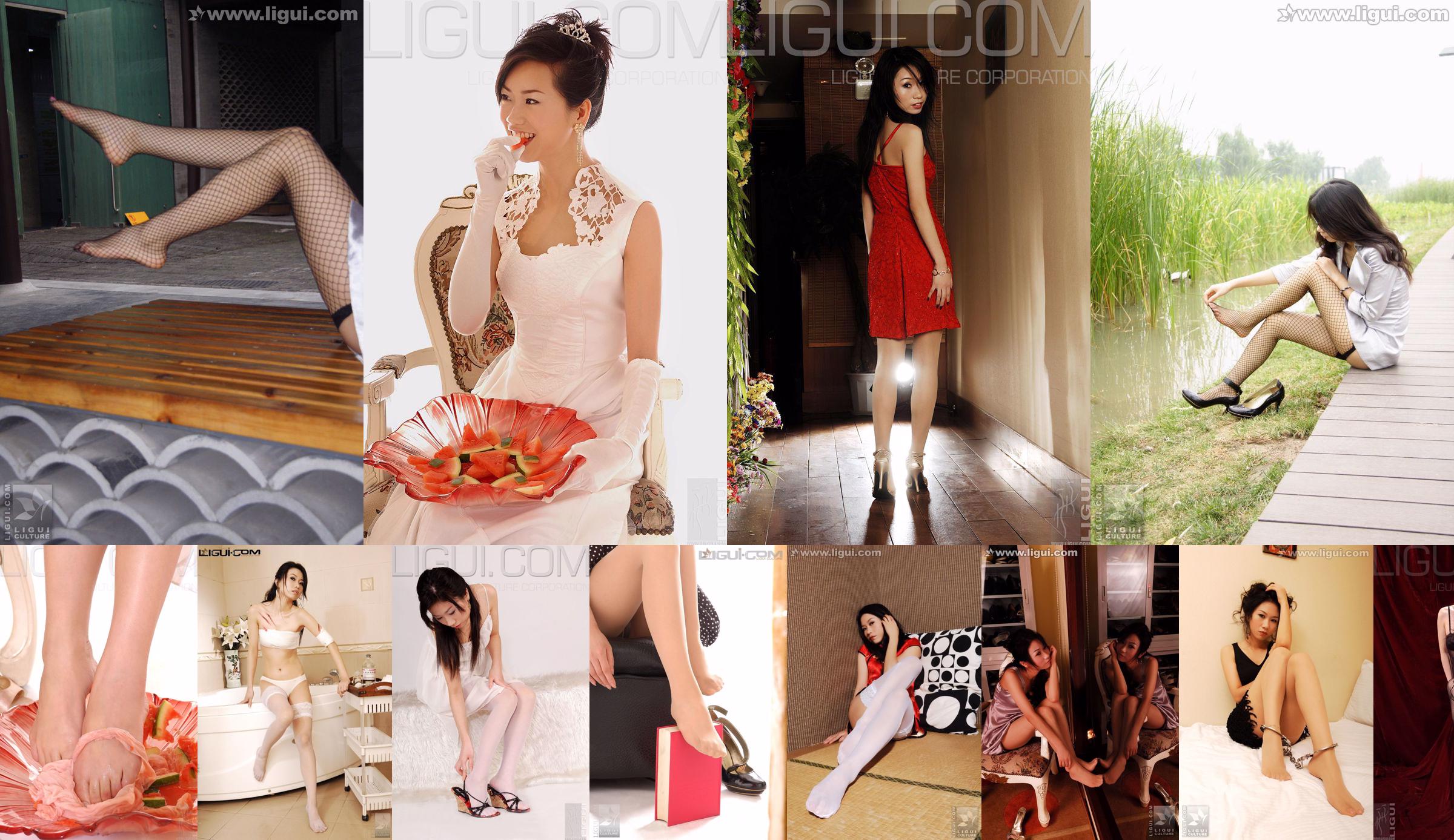[丽 柜 LiGui] Imagem do pé de seda da modelo Helen "Vestido vermelho feminino" No.3d4e0b Página 1