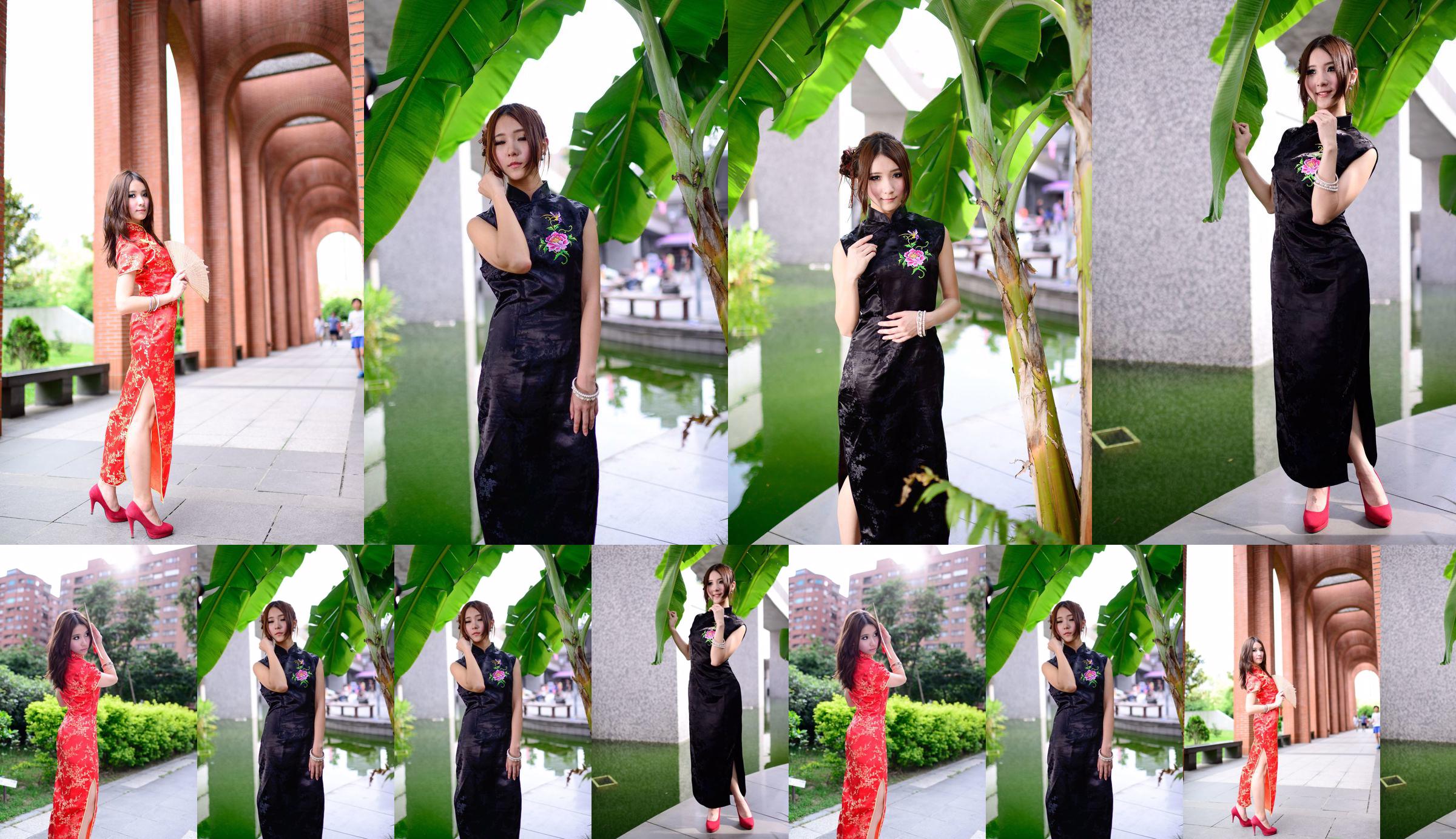 Taiwanese model Abu "Red and black cheongsam series outdoor shooting" No.f486b9 Page 4