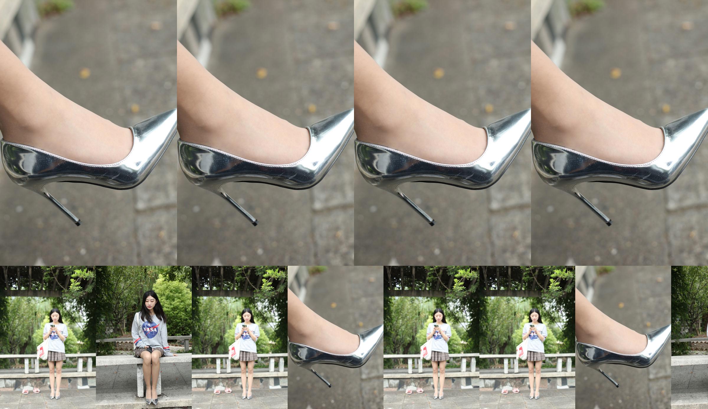 [Naisi] NO.147 Yi Ning, het zachte meisje op de stenen bank met lange benen No.e25760 Pagina 1