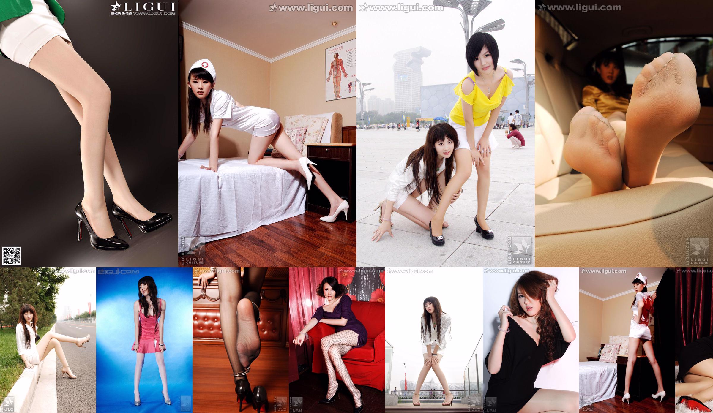 Model Feifei "Leather Queen Silky Foot" [丽 柜 LiGui] Mooie benen en Jade Foot Photo Picture No.2b3093 Pagina 3