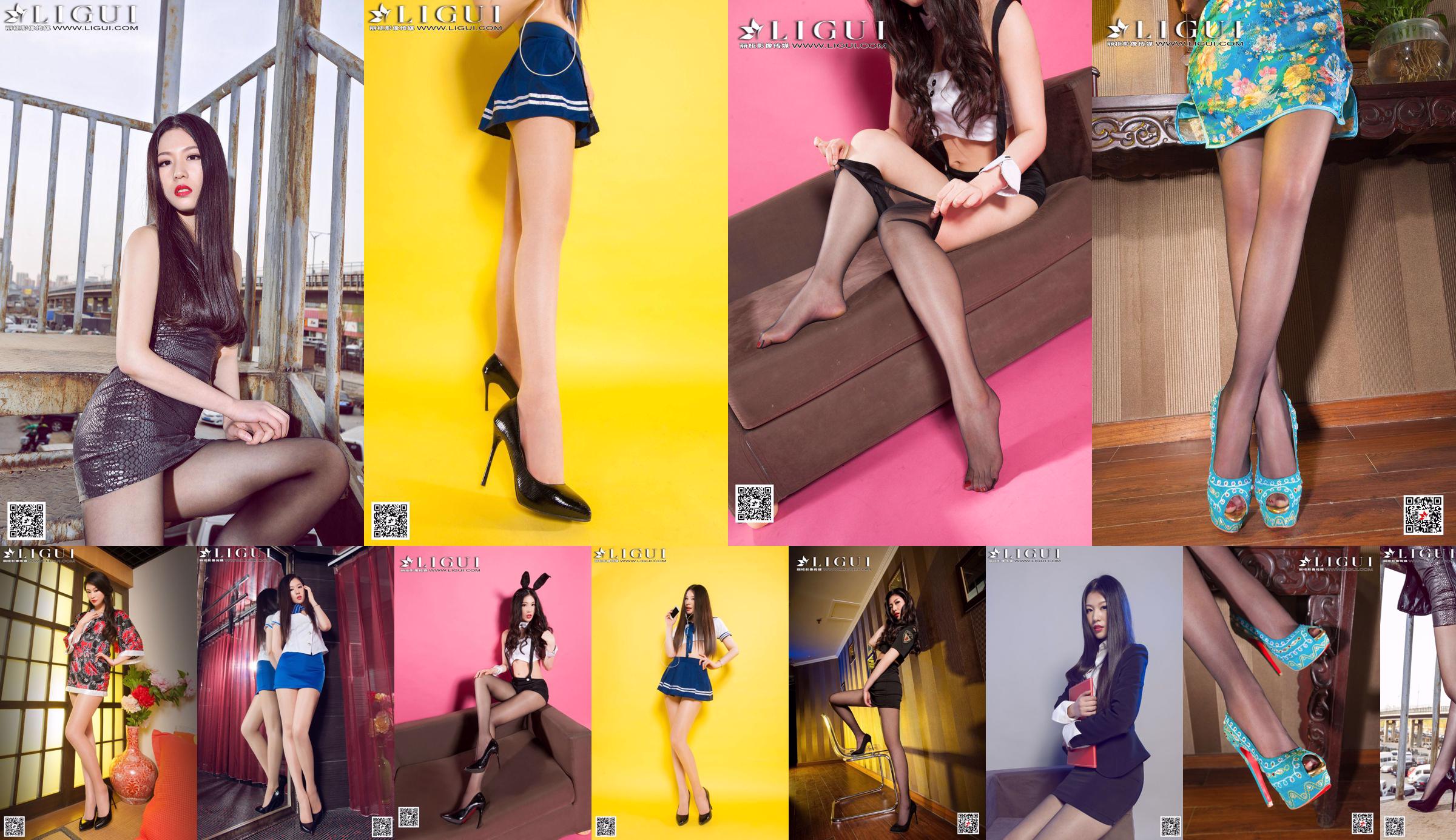 Model Jiayi "High-Heels Policewoman Silk Foot aus schwarzer Seide" Sämtliche Arbeiten [丽 柜 LiGui] Foto von schönen Beinen und Jadefüßen No.4744b8 Seite 1