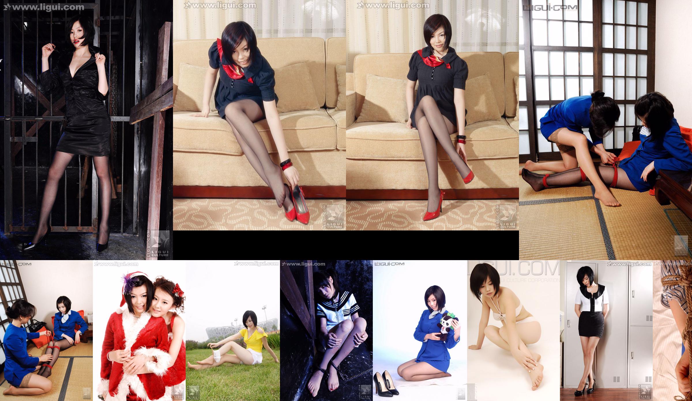Model Muzi and Yumi "Uniform Binding Rope Art" [Ligui Meishu LiGui] Silk Foot Photo Picture No.743834 Page 1